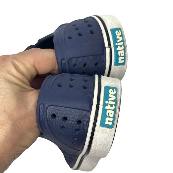 Native Jefferson Shoes Girls Boys Size 11 Blue Slip on - Picture 6 of 8
